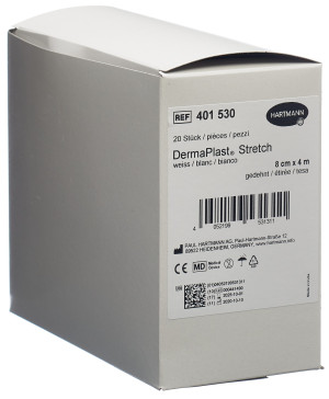 DermaPlast Stretch Gazebinde weiss - 8cm x 4m - 20 Stk.