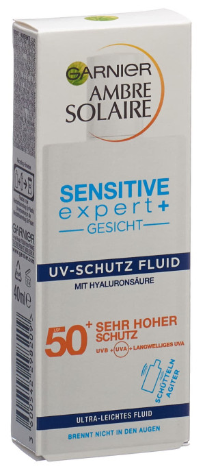 Garnier Ambre Solaire Sensitive expert+ Gesicht UV-Schutz Fluid LSF 50 - 40ml