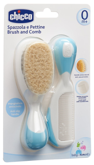 Chicco Kamm und Bürste mit Naturborsten light hellblau 0m+ - 1 Stk.