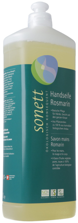 Sonett Handseife Rosmarin Nachfüllflasche - 1 lt