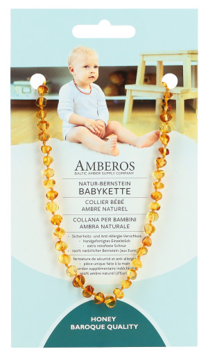 Amberos Natur Bernstein Babykette Baroque Honey - 1 Stk.