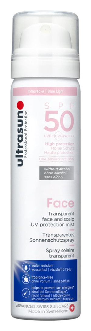 Ultrasun Transparent Face & Scalp Spray SPF50 - 75ml
