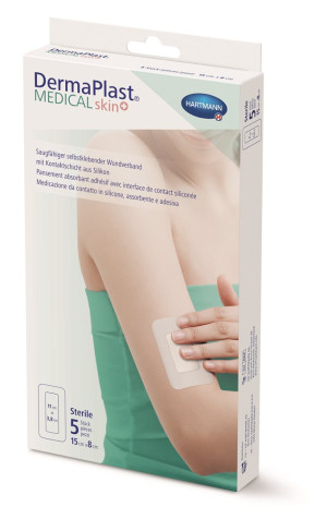 DermaPlast Medical skin+ Vliesverband 15x8cm - 5Stk.