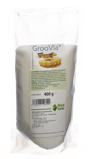 GrooVia Süsspulver mit Stevia (Steviosid) Süss-Stoff - 400gr Pulver