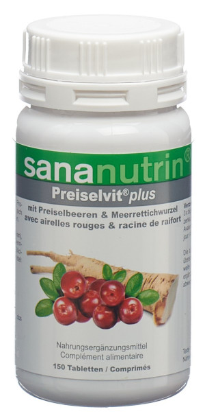Sananutrin PreiselVit PLUS (Meerrettich) Preiselbeer-Konzentrat mit Vit. C - 150 Tabl.