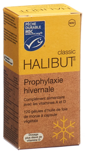 Halibut CLASSIC Vitamin A und D - 120 Kapseln
