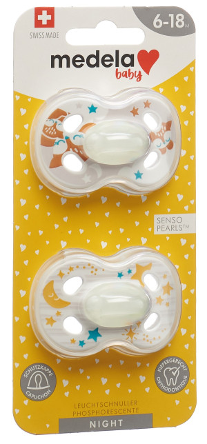 Medela Baby Nuggi Night Leuchtschnuller 6-18 Mt - 2 Stk.
