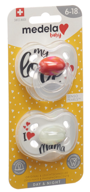 Medela Baby Nuggi Day & Night Love 6-18 Mt. - 2 Stk.