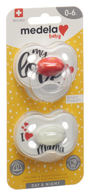 Medela Baby Nuggi Day & Night Love 0-6 Mt. - 2 Stk.