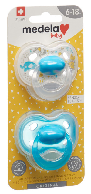 Medela Baby Nuggi Original Blau 6-18 Mt. - 2 Stk.