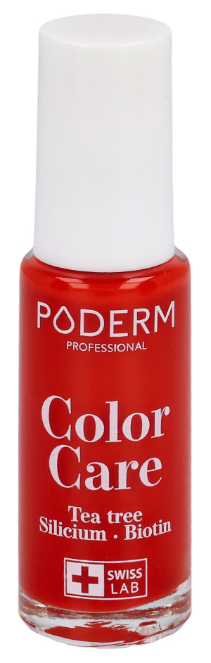 Poderm Color Care Teebaumöl Nagellack 363 Kraftvolles Rot - 8ml