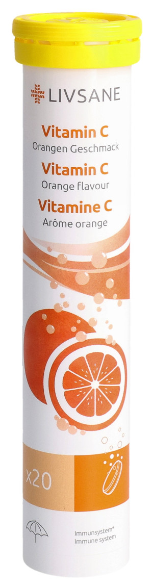 Livsane Vitamin C Brausetabletten Orangen Geschmack - 20 Stk.