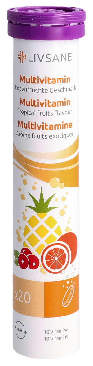 Livsane Multivitamin Brausetabletten Tropenfrüchte Geschmack - 20 Stk.