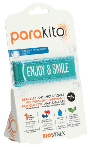 Parakito Mückenschutz Armband Erwachsene Blau Enjoy & Smile - 1 Stk.