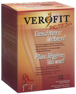 Verofit Protein+ Getränke Mahlzeit Chocolat Royal - 12 Beutel
