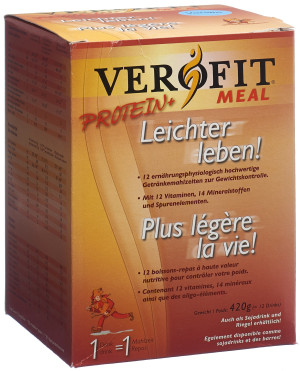 Verofit Protein+ Getränke Mahlzeit Vanille Caramel - 12 Beutel