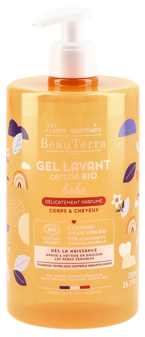BeauTerra Baby Duschgel Bio leicht parfumiert - 750ml