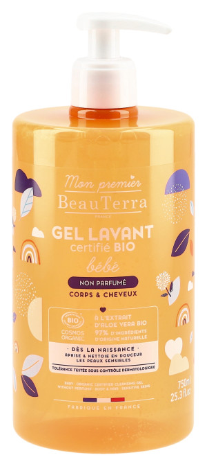 BeauTerra Baby Duschgel Bio ohne Parfum - 750ml