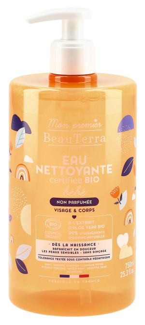 BeauTerra Baby Mizellenwasser Bio ohne Parfum - 750ml