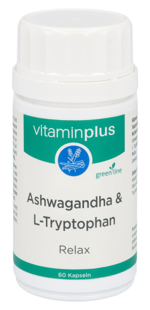 Vitaminplus Ashwagandha & L-Tryptophan Kapseln - 60 Stk.
