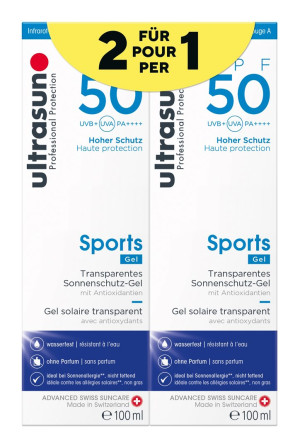 Ultrasun Sports Gel SPF 50 Duo - 2 x 100ml