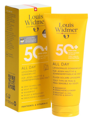 Louis Widmer All Day 50+ Sonnenfluid ohne Parfum - 100ml