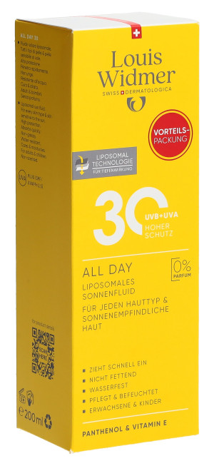 Louis Widmer All Day 30 Sonnenfluid ohne Parfum - 200ml