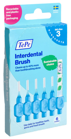TePe Interdental-Brush 0.6mm blau - 6 Stk.
