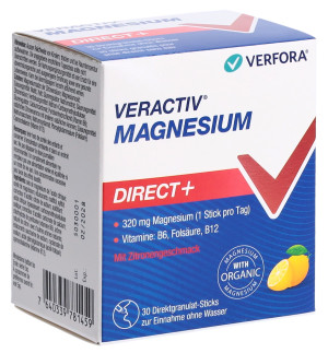 Veractiv Magnesium Direct+ Zitrone - 30 Sticks