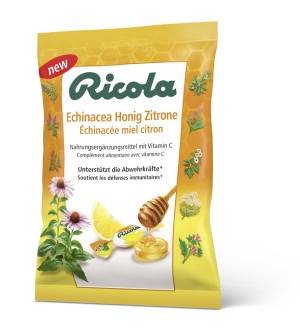Ricola Bonbons Echinacea Honig Zitrone mit Zucker - 75g