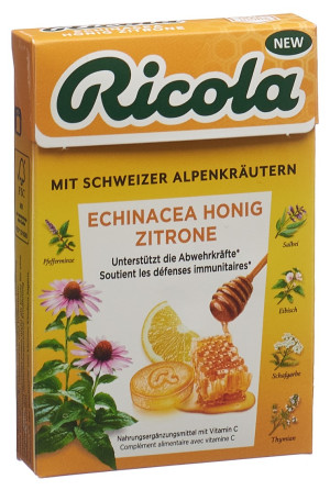 Ricola Bonbons Echinacea Honig Zitrone mit Zucker - 50g