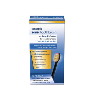 Tentapik Aufsteckbürsten medium black - 3 Stk.