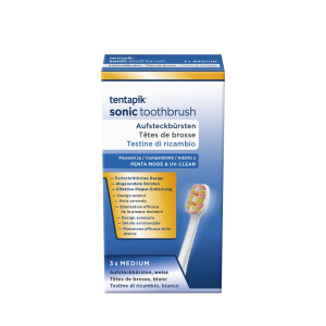 Tentapik Aufsteckbürsten medium white - 3 Stk.