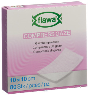 Flawa Gazekompressen 10 x 10cm - 80 Stk.