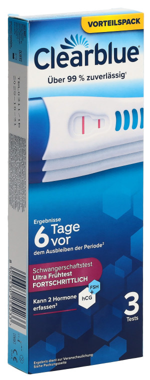 Clearblue Schwangerschaftstest Ultra Frühtest Fortschrittlich - 3 Stk.