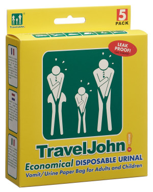 Travel John Eco-Bag - Brech-Beutel für unterwegs! 5 Stk.
