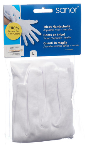 SANOR TRICOT Handschuhe Gr L weiss - 1 Paar