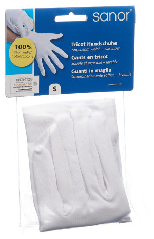SANOR TRICOT Handschuhe Gr S weiss - 1 Paar