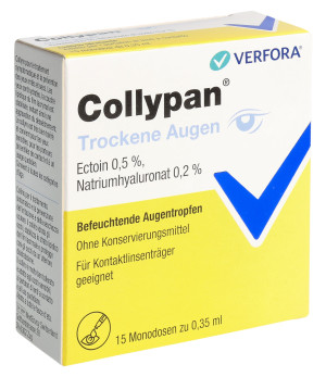 Collypan Trockene Augen Tropfen Ectoin & Hyaluronat - 15 Portionen