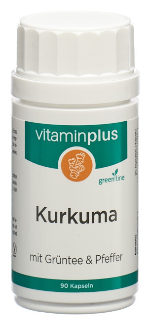 Vitaminplus Kurkuma Grüntee Pfeffer - 90 Kaps.