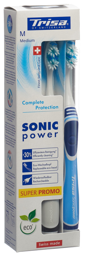 Trisa Sonic Power Complete Protection MEDIUM Akku DUO-Pack -2 Stk.