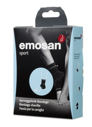 Emosan sport Sprunggelenk-Bandage schwarz/blau S - 1 Stk.