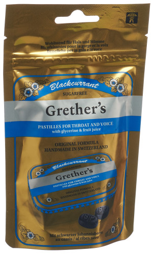 Grethers Blackcurrant Pastillen zuckerfrei - Beutel 110g