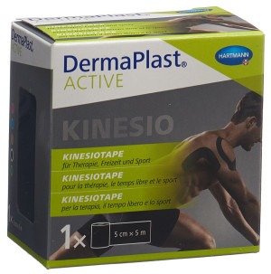 DermaPlast Active Kinesiotape - 5cm x 5m - schwarz