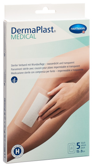 DermaPlast Medical Transparentverband 15x9cm - 5 Stk.