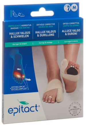 Epitact Doppelschutz-Korrekturschiene Hallux Valgus & Fusssohlenschmerzen Gr. M rechts - 1 Stk.