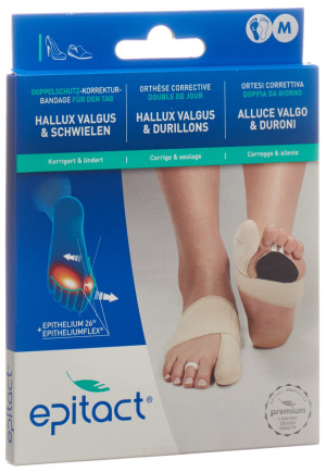 Epitact Doppelschutz-Korrekturschiene Hallux Valgus & Fusssohlenschmerzen Gr. M links - 1 Stk.