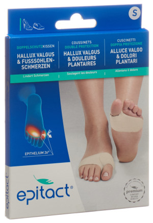 Epitact Doppelschutzkissen Hallux Valgus und schmerzende Fusssohlen Gr. S - 1 Paar