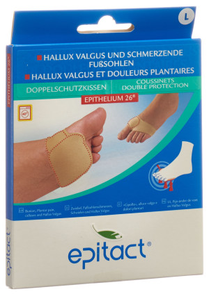 Epitact Doppelschutzkissen Hallux Valgus und schmerzende Fusssohlen Gr. L - 1 Paar