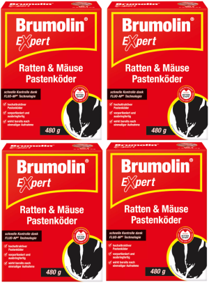 Rattengift Brumolin Expert Ratten&Mäuse Pastenköder 4x480 gr SPARPACK (39,04 EUR / kg)